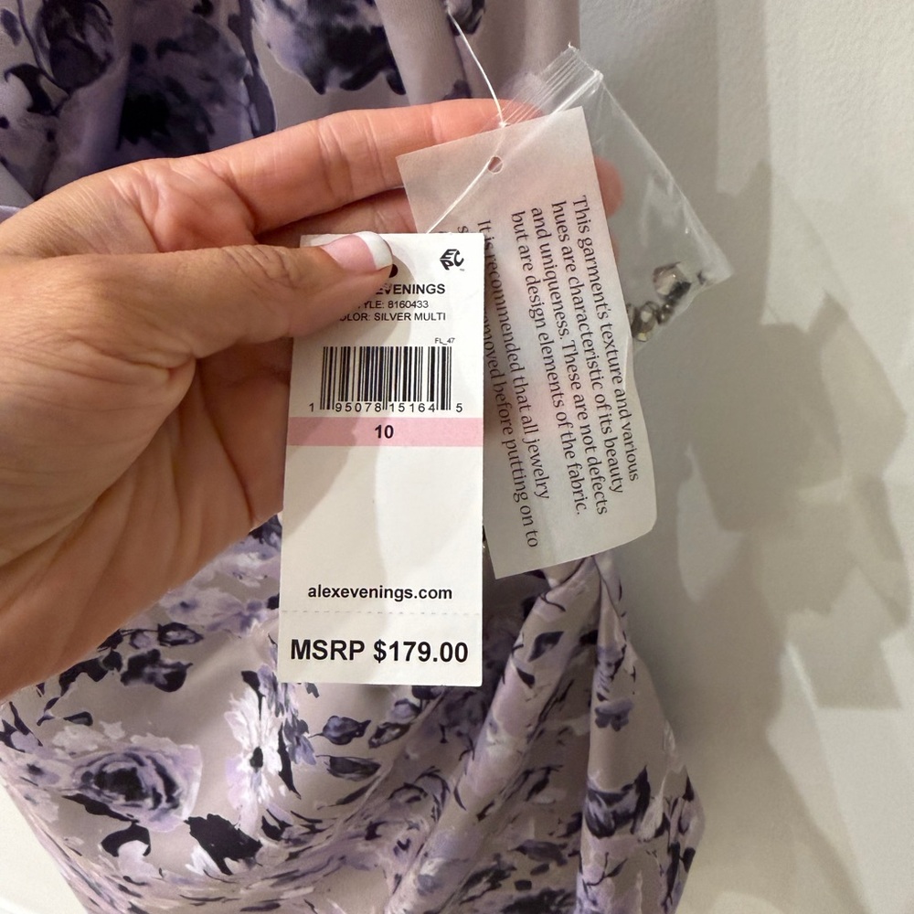 Alex Evenings Lavender Floral Midi Dress - Picture 3 of 6